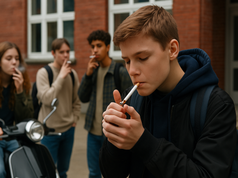 A quel age les jeunes commence t'il a fumer en France