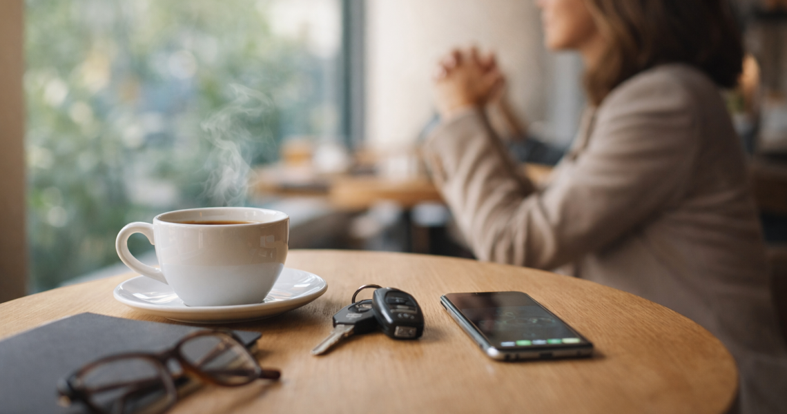 café, téléphone et voiture associé à la cigarette