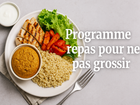 Programme Jour 1 : Repas élaborer pour ne pas grossir durant le sevrage