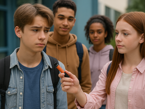 Les jeunes qui fume la ciagette electronique