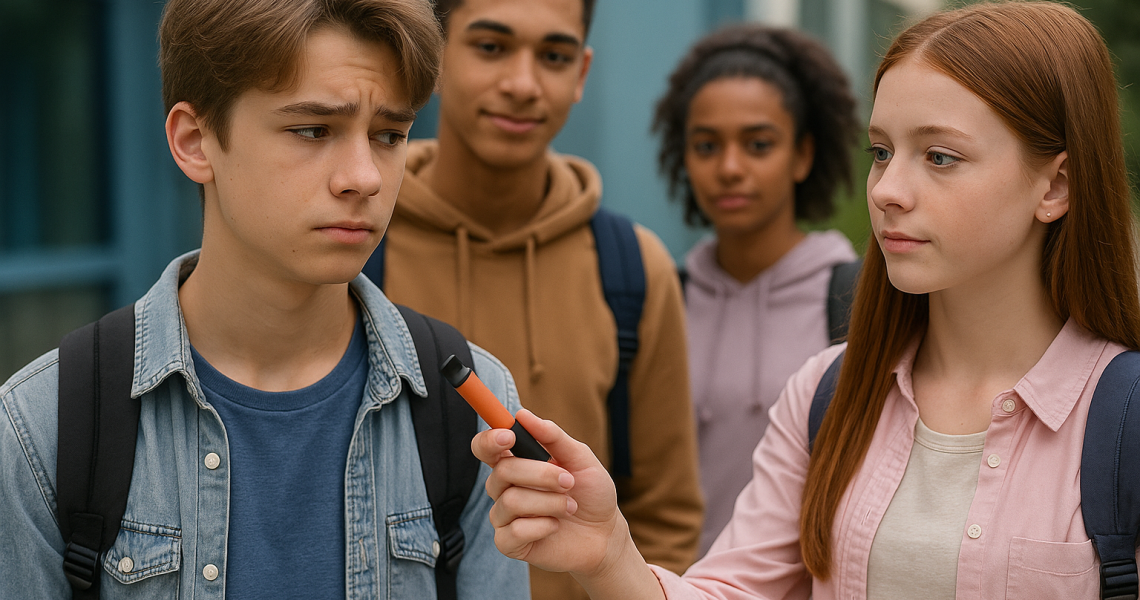 Les jeunes qui fume la ciagette electronique