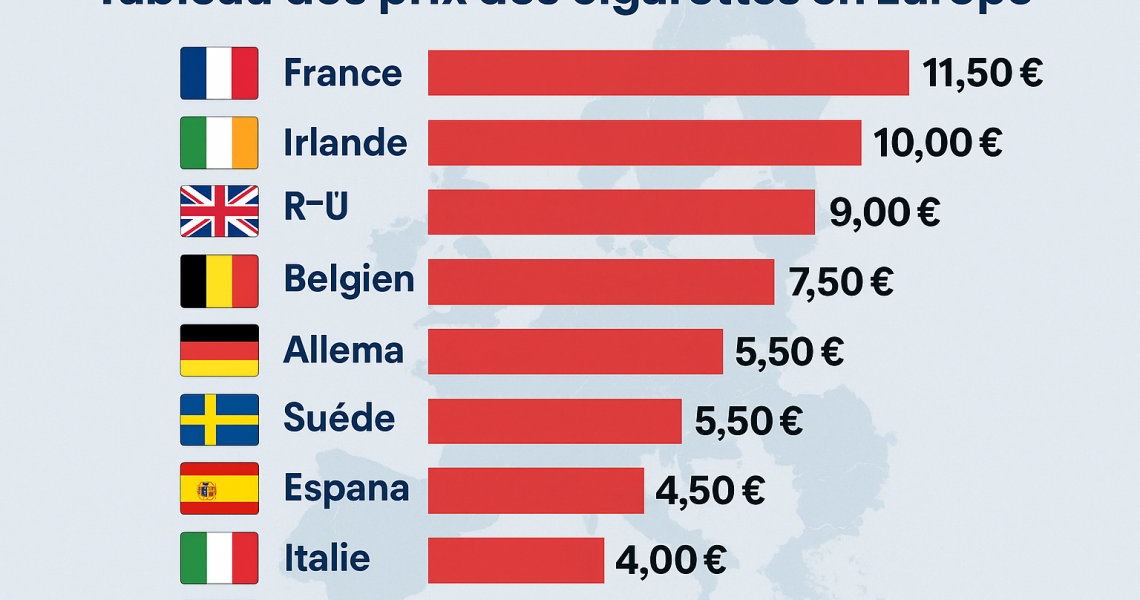 Prix des cigarettes en Europes