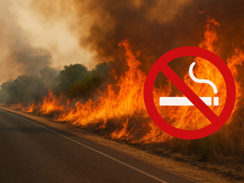 feu du à un mégot de cigarette jeté par la fenêtre