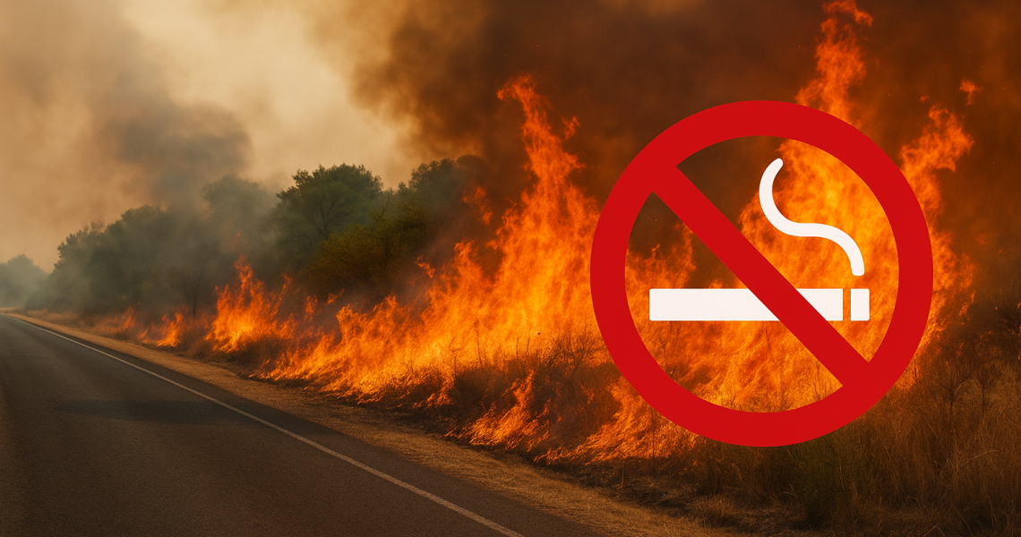 feu du à un mégot de cigarette jeté par la fenêtre