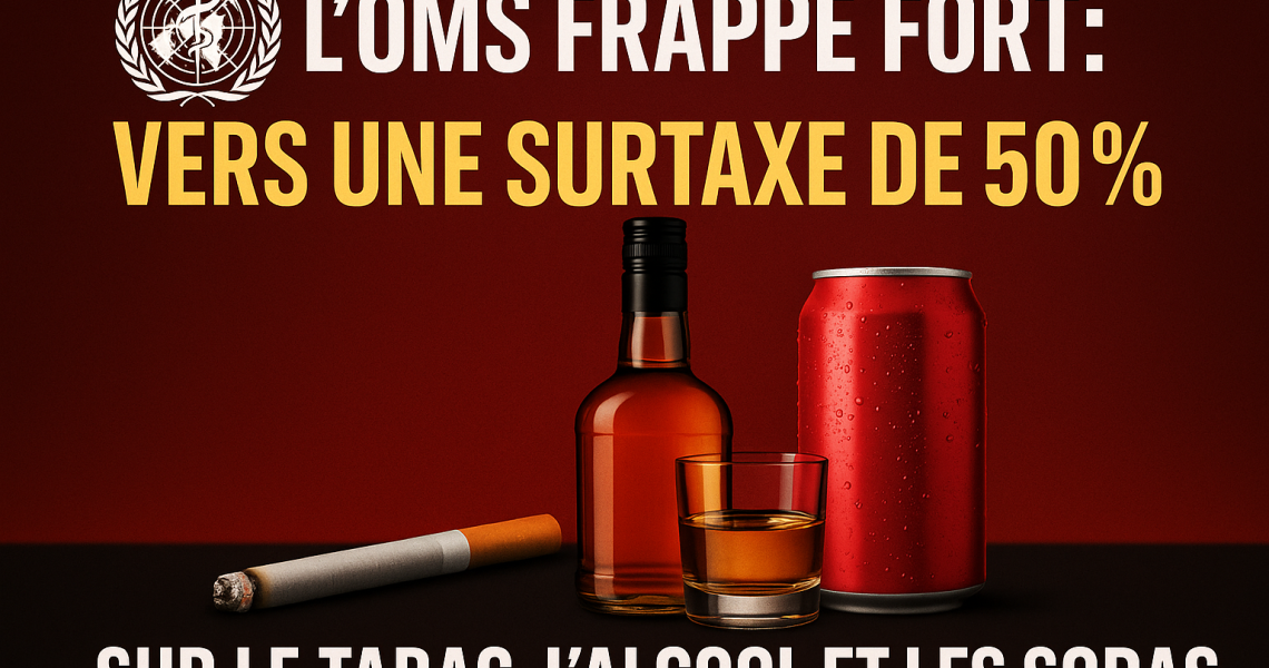 l'oms veut frapper fort, vers une surtaxe de 50% sur les sodas, l'alcool et le tabac